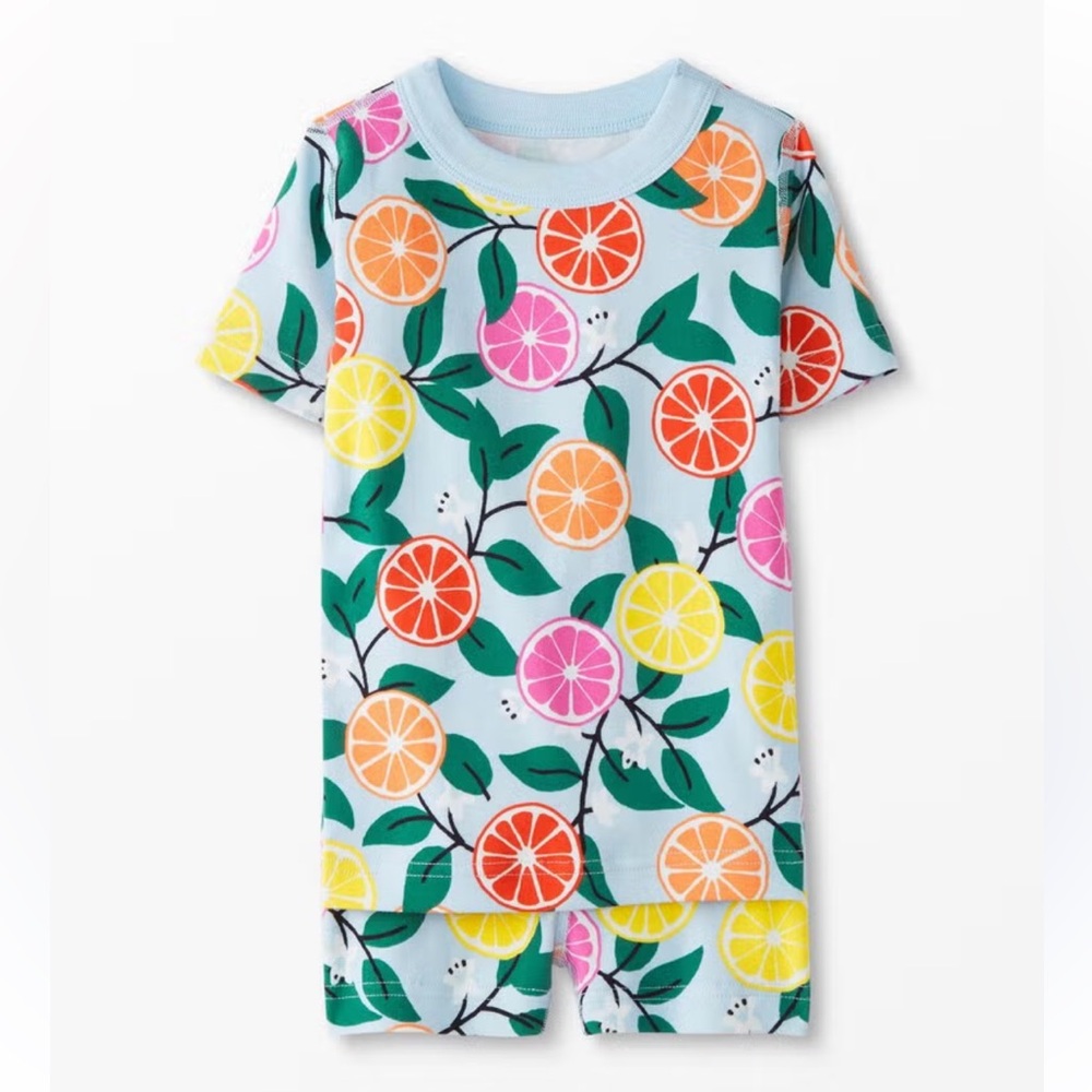 Hanna Andersson citrus pajamas set EUC size 6-7